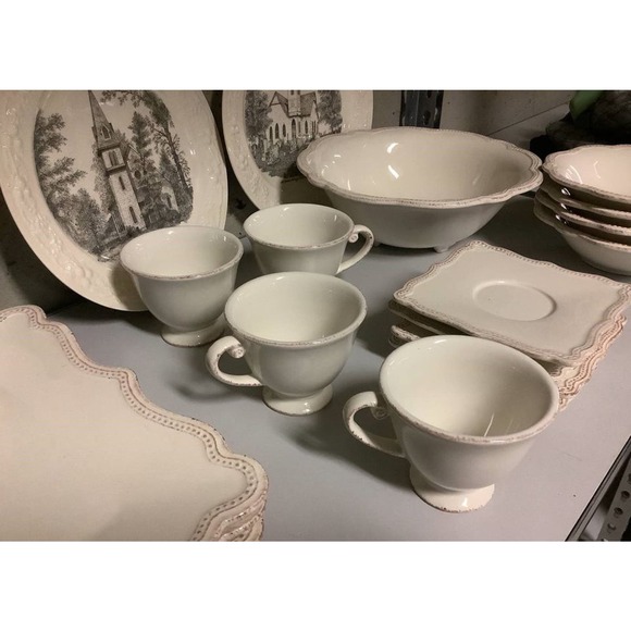 Four Place Settings of Pierre Deux Dinnerware Handcrafted Earthenware 22 Pieces - Picture 4 of 6